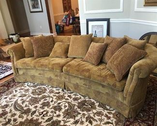 Ethan Allen Curved Sofa, Oriental Carpet