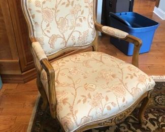 Carved French Style Arm Chair