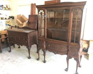 Antique China Cabinet & Linen Cabinet