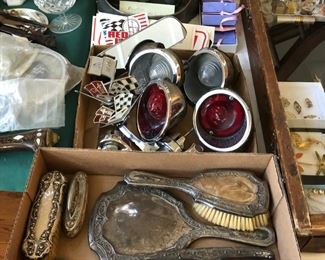 Antique Dresser Set, 1966 Corvette Parts / Lights