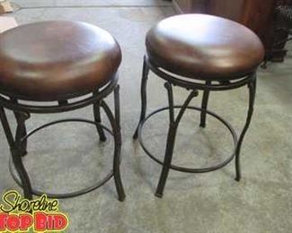 2 Stools with Cushion Seat 24 Inches tall by Hillsdale Furniture