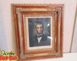 Antique Framed Abraham Lincoln The Forbes Litho Mfg Co
