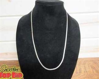 Made in Italy Sterling Silver Herringbone Chain Necklace