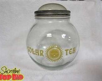 MCM Vintage Solar Tea Round Glass Bubble Lid, One Gallon Iced Tea Jar