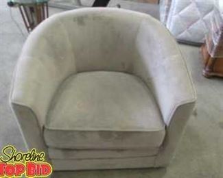 Microsuede Swivel Bucket Chair