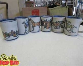 Set of 6 Louisville Stoneware Pottery