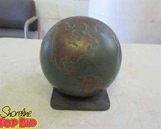 Solid Brass Globe Bookends