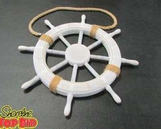 Wooden Nautical Wheel with Rope
