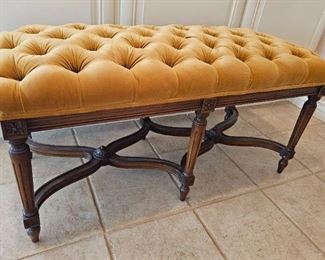 28.  $275.00. Karges bed bench button tufted top 
20" x 40" x 19 