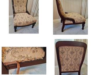 36.  $40.00  Victorian nursing chair C. 1865.  33" x 24" x 26" 