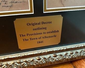 Provision to establish Town of Albemarle NC 1841 