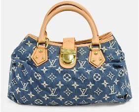 LOUIS VUITTON Pleaty PM Denim Top Handle Bag