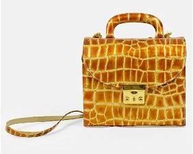 STUART WEITZMAN Croc Vinyl Shoulder Clutch Bag