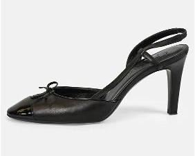 CHANEL Black Logo Bowl Heels Size 37