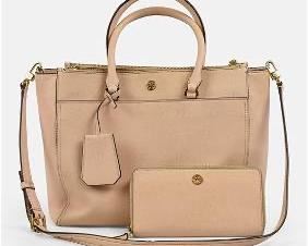 TORY BURCH Double Zip Robinson Pink Tote & Wallet