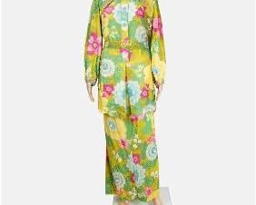 LA BIANCA Vintage 2pc Floral Patterned Beaded Suit MOD Style
