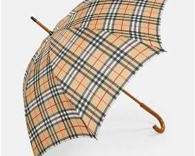 BURBERRY Nova Check Wood Handle Umbrella