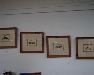 FOUR DIFFERENT ANTIQUE CARS