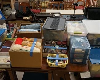 MANY BOXES OF CRAFTING AND YARN 