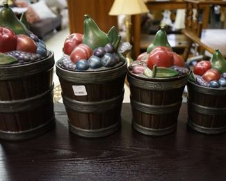CERAMIC BARREL CANISTER SET