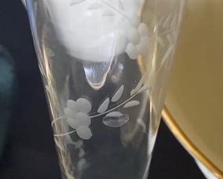 Silver and crystal vase