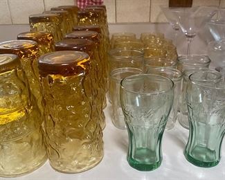 Rare Vintage Amber glass set