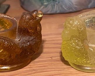 Vaseline glass birds