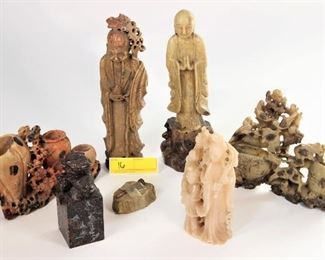 Chinese Carved Hardstone Figures