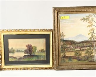 Framed Landscape WC Paintings