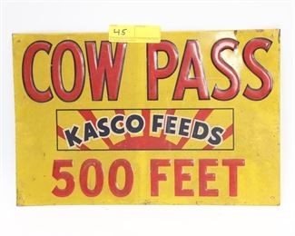 Kasco Feeds Cow Pass Sign