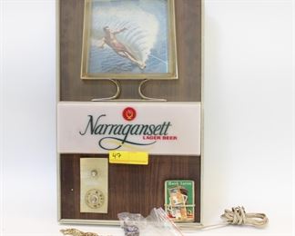 Narragansett Beer Bar Sign & Misc. Items