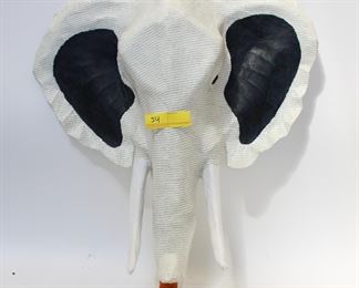 Lg Paper Elephant Head Sculpture