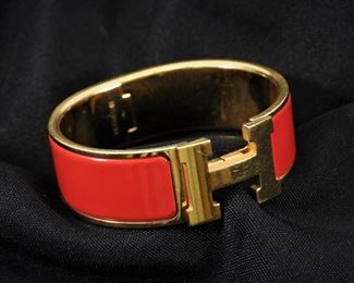 16: Hermes Red Enamel Clic H Bracelet