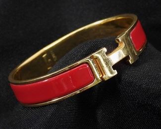 17: Hermes Red Enamel Clic H Bracelet
