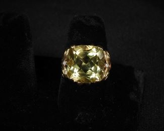 33: Estate 10K Gold & Citrine Ring