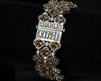 41: Charles Krypell 14K Gold Silver Gemstone Bracelet