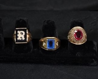 43: 3PC Estate 14K & 18K Gold Rings