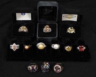 46: 12PC Estate Sterling Silver Rings