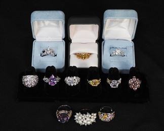 47: 12PC Estate Sterling Silver Rings