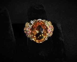 56: 14K Gold Multi Stone Estate Ring
