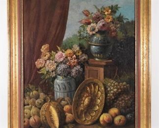 71: 19C Botanical Still Life Painting
