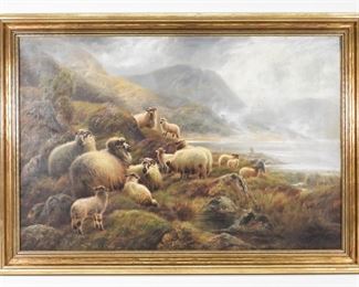 77: Robert Watson Sheep Landscape Painting