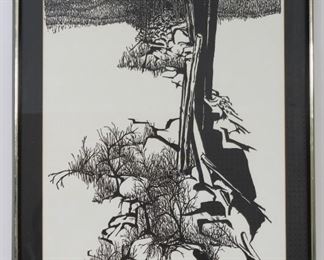 83: Frank Eckmair Landscape Woodblock Print