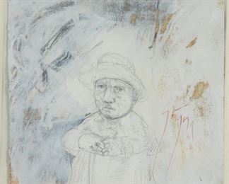 86: Leonel Gongora Mixed Media Portrait Painting