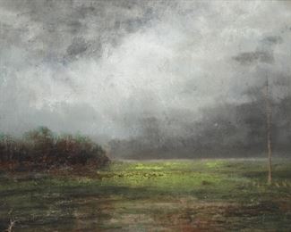 100: Attr. George Whitaker Rain Cloud Pastel Drawing