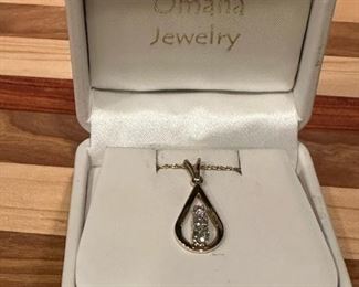 14K GOLD Necklace with 14K GOLD and Diamond Slide