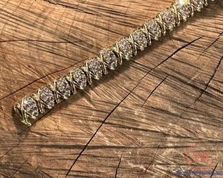 14K GOLD Tennis Bracelet with Natural Champagne Diamonds