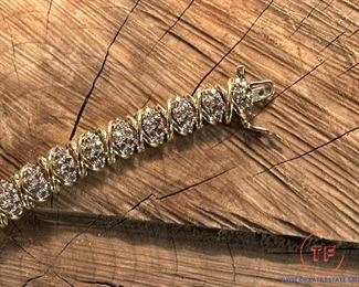 14K GOLD Tennis Bracelet with Natural Champagne Diamonds