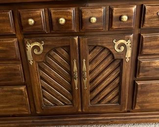 Vintage Thomasville Dresser with Brass Accents