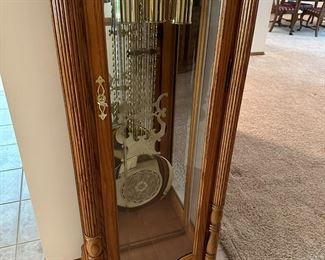 HOWARD MILLER Grandfather Clock in Olive Ash Burl - Model 610-796 - LIGHTED